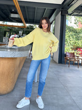 Oversize Salaş Yumuşak Dokulu Şardonlu Triko Kazak 2623 - Sarı